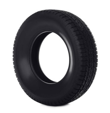 Yeni kış lastiği beyazda izole edilmiş. Araba bakımı