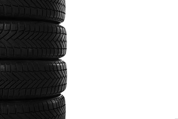 Set New Winter Tires White Background — Stock Photo, Image