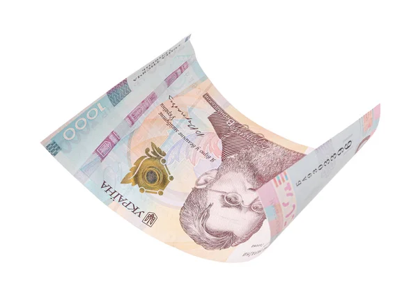 우크라이나 000 Hryvnia Banknote White Background — 스톡 사진