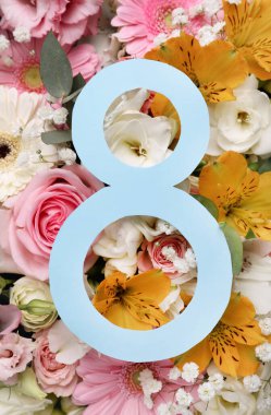 Güzel çiçeklerde 8 numara, en üst manzara. Uluslararası Kadınlar Günü