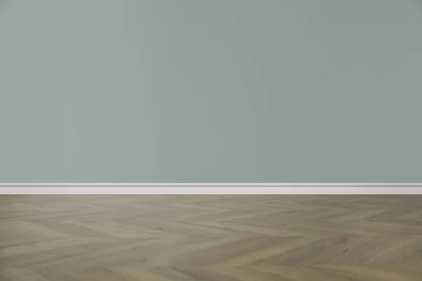 Wooden floor and empty color wall indoors