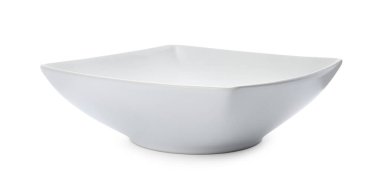 Temiz boş seramik kase beyaz üzerine izole