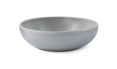 Temiz boş seramik kase beyaz üzerine izole