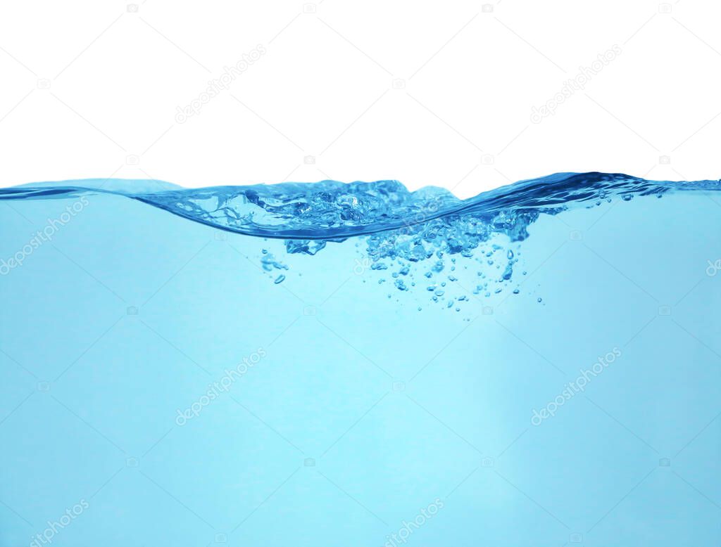 Splash of clear water isolated on white