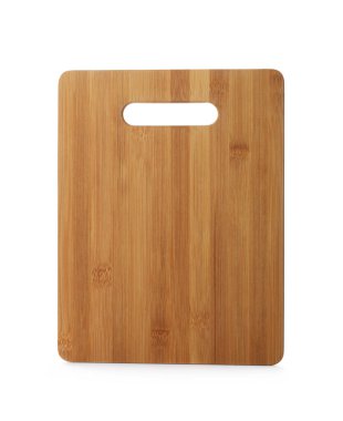 Beyazda izole edilmiş yeni tahta. Mutfak aletleri