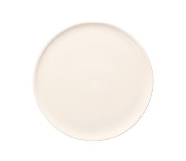 Temiz boş seramik tabak beyaz, üst görünümde izole