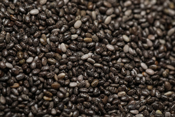 Chia seeds as background, top view. Organic superfood