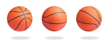 Beyaz arka planda parlak basketbol toplarıyla ayarlanmış. Pankart tasarımı 