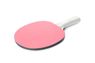 Ping pong raketi beyaza izole edilmiş. Masa tenisi ekipmanı