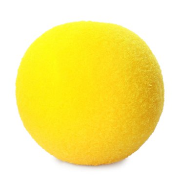 Sarı köpük palyaço burnu beyaza izole edilmiş.