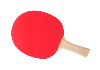 Ping pong raketi beyaza izole edilmiş. Masa tenisi ekipmanı