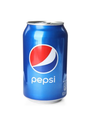 MYKOLAIV, UKRAINE - 10 Şubat 2021: Pepsi kutusu beyaza izole edildi