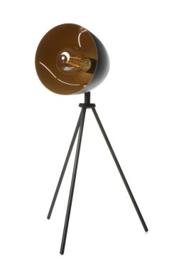 Beyaz arka planda modern lamba. İç tasarım için fikir