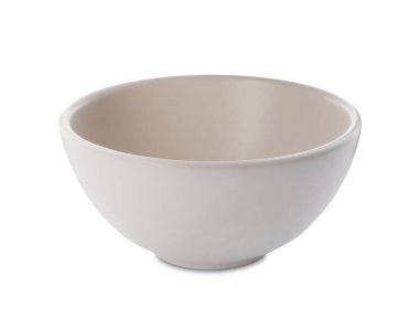 Temiz boş seramik kase beyaz üzerine izole