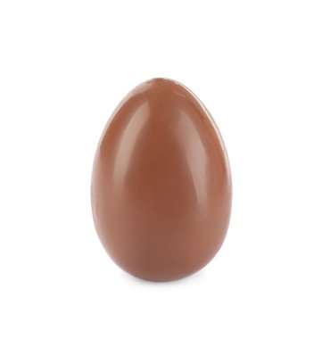 Beyaz üzerine izole edilmiş bir çikolata yumurtası.