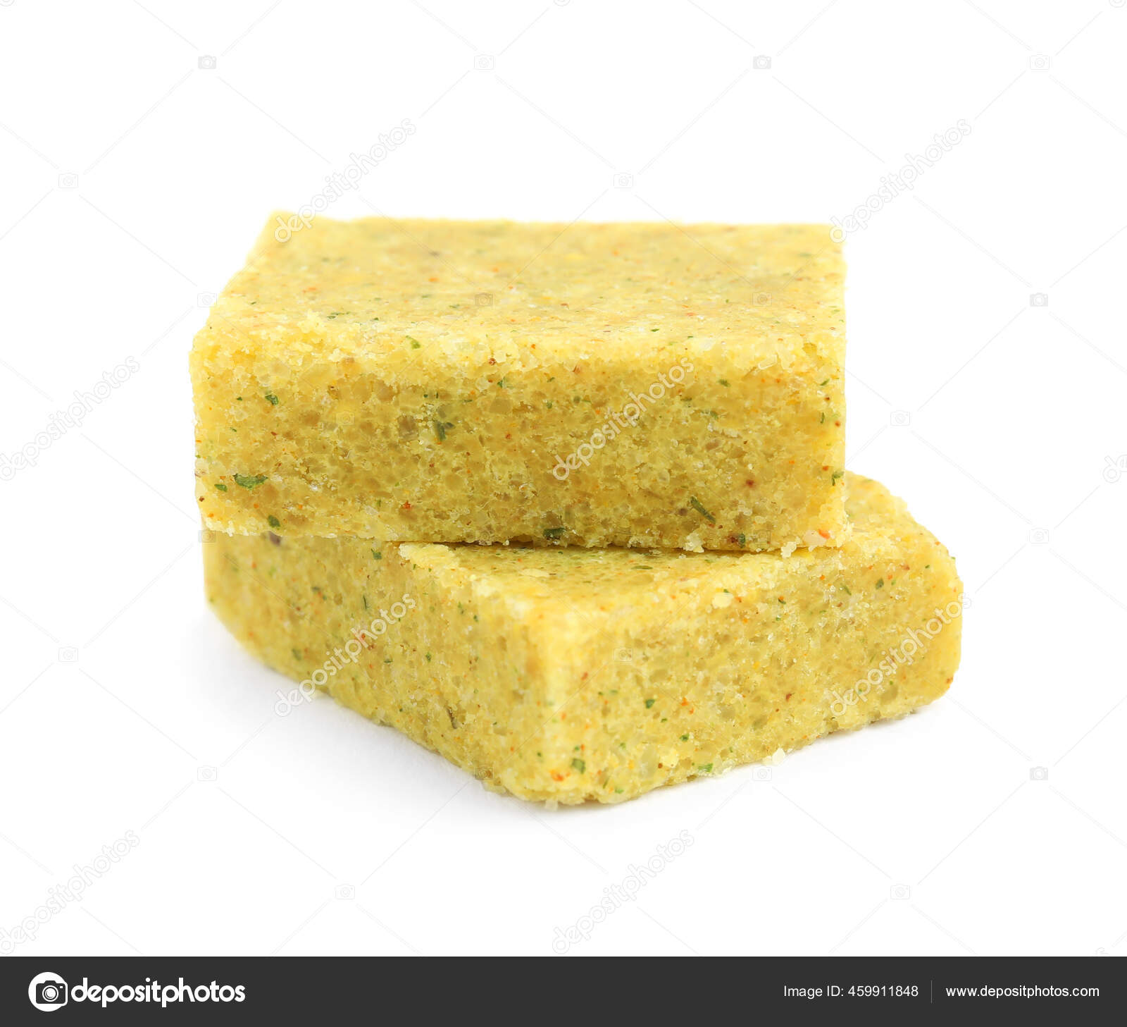 Bouillon Cubes White Background Broth Concentrate Stock Photo by