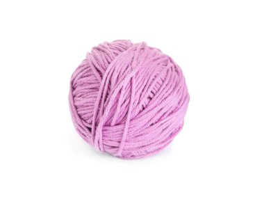 Yumuşak leylak yünlü iplik beyazda yalıtılmış