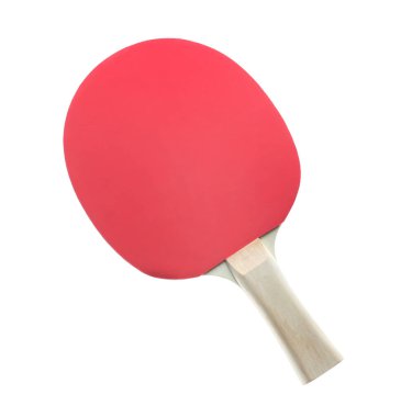 Ping pong raketi beyaza izole edilmiş. Masa tenisi ekipmanı