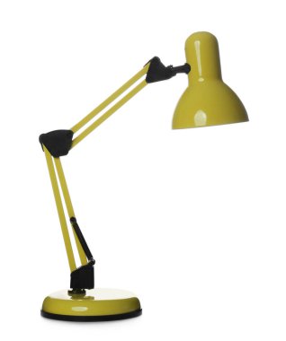 Beyaz arkaplanda modern masa lambası