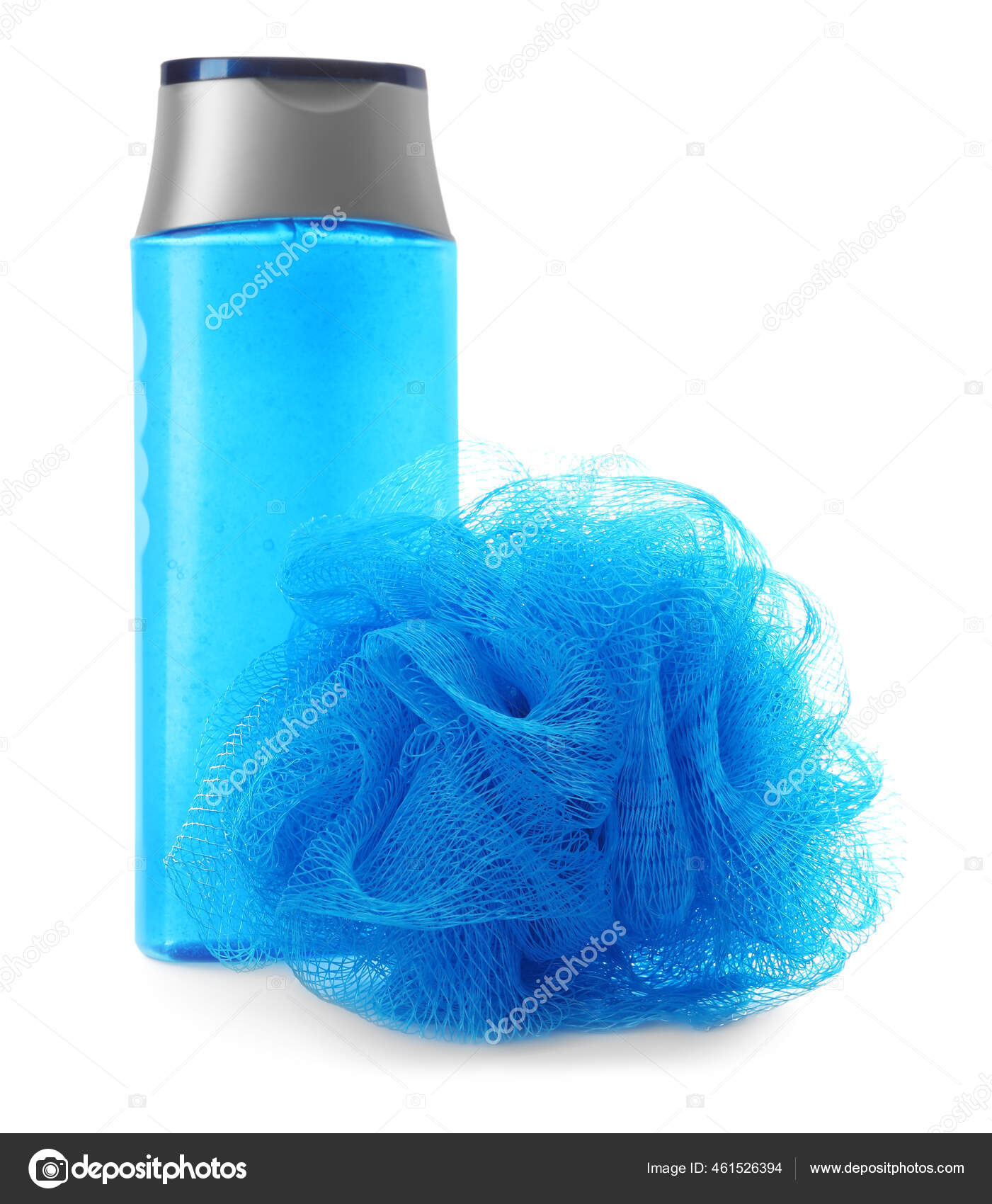 Personal Hygiene Product Shower Puff White Background Stock Photo by