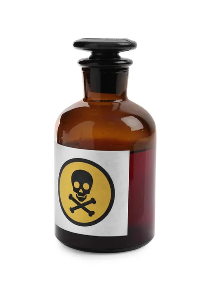 Apothecary Bottle Poison Isolated White — Stock Photo, Image