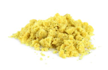 Beyaz zemin üzerinde Aromatik parçalanmış bulyon küpü