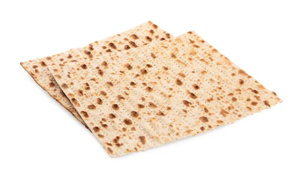 Påskmatzos Isolerade Vitt Pesach Firande — Stockfoto