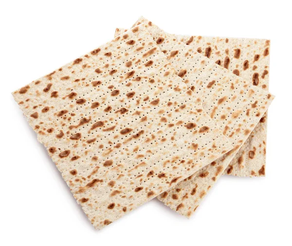 Matzos Páscoa Isolado Branco Vista Superior Celebração Pesach — Fotografia de Stock