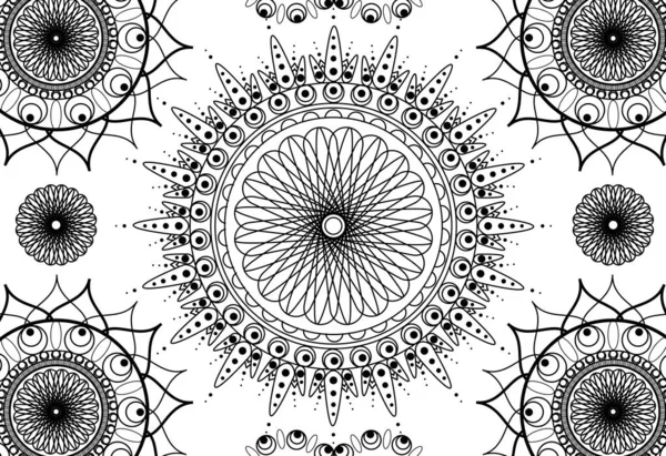 Abstract Ornaments White Background Illustration Coloring Page — Stock Photo, Image