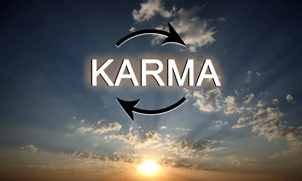 Karma Concept Uitzicht Prachtige Hemel Bij Zonsopgang — Stockfoto