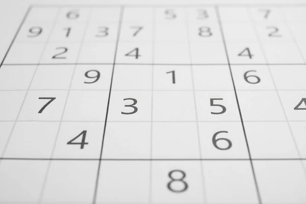 Sudoku Rompecabezas Cuadrícula Como Fondo Vista Cerca — Foto de Stock