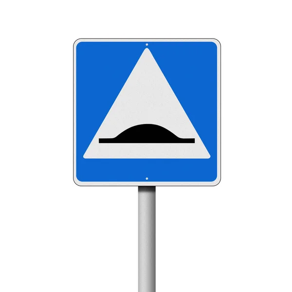 Οδική Πινακίδα Ταχύτητα Bump Απομονώνονται Λευκό Εικονογράφηση — Φωτογραφία Αρχείου