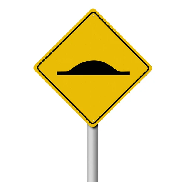 Road Sign Speed Bump Isolated White Illustration — Stock Photo, Image