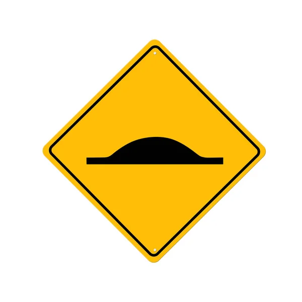 Sinal Estrada Velocidade Bump Isolado Branco Ilustração — Fotografia de Stock