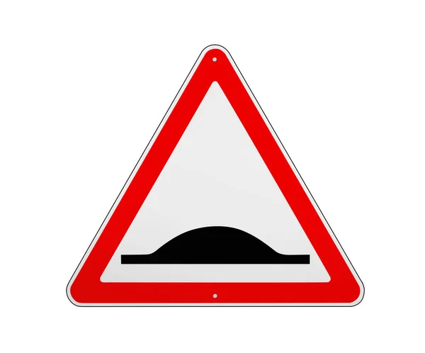 Sinal Estrada Velocidade Bump Isolado Branco Ilustração — Fotografia de Stock
