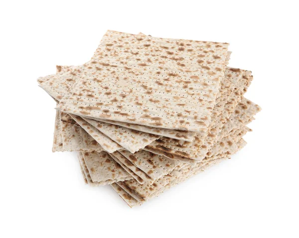 Påskmatzos Isolerade Vitt Pesach Firande — Stockfoto