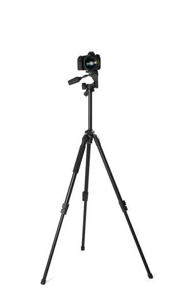 Modern Tripod Camera Isolated White — Stock Photo, Image