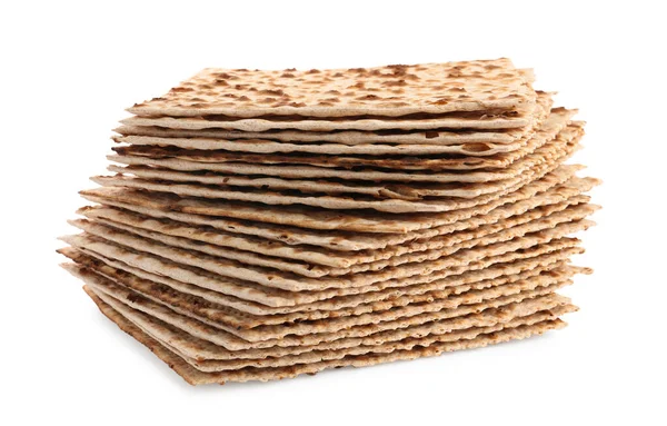 Passover Matzos Απομονώνονται Στα Λευκά Γιορτή Πέσακ — Φωτογραφία Αρχείου