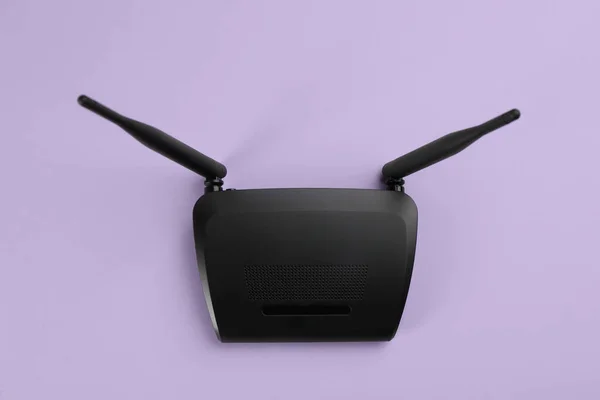 Modern Router Orgona Háttérrel Felülnézet — Stock Fotó