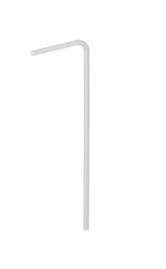 Beyaz üzerine izole edilmiş içecek için yeni plastik pipet.