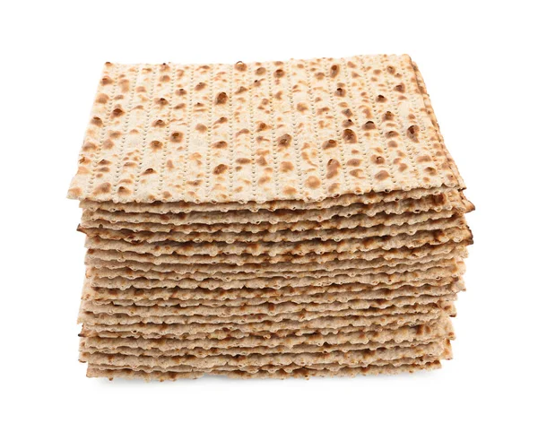 Påskmatzos Isolerade Vitt Pesach Firande — Stockfoto