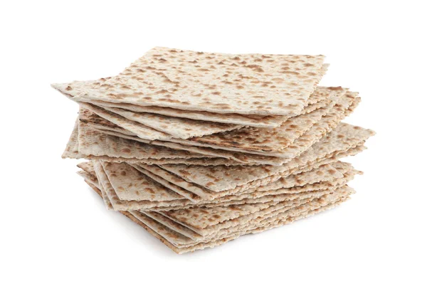 Påskmatzos Isolerade Vitt Pesach Firande — Stockfoto