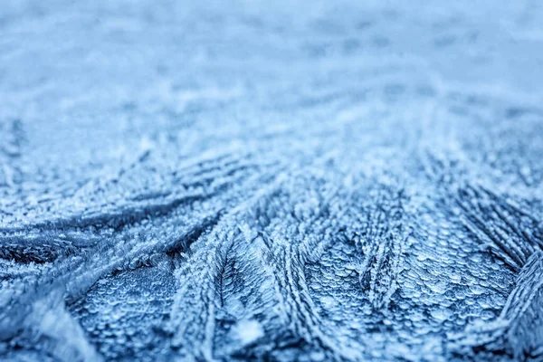 Surface Covered Beautiful Hoarfrost Closeup View — Stock Photo, Image