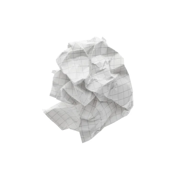 Buruşmuş Defter Kağıdı Beyaz Üst Görünümde Izole — Stok fotoğraf