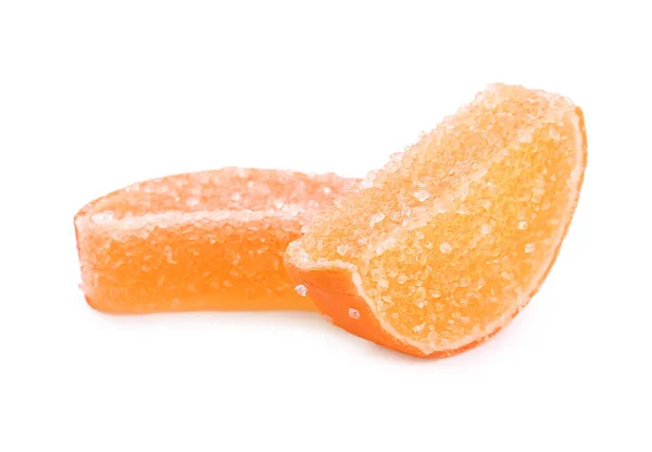 Leckere Orangengelee Bonbons Isoliert Auf Weiß — Stockfoto