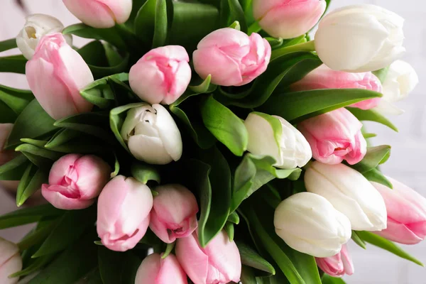Gros Bouquet Belles Tulipes Vue Rapprochée — Photo