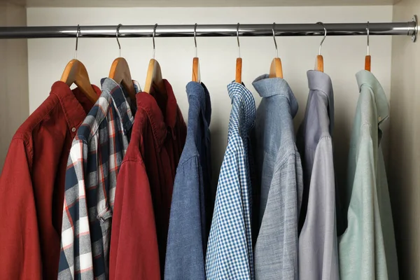 Hangers Clothes Rack Wardrobe — Stock Photo, Image