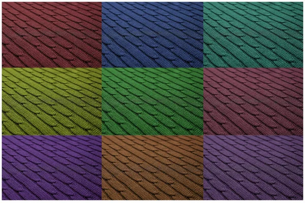 Farklı Yün Örnekleri Kolaj Renk Paleti — Stok fotoğraf
