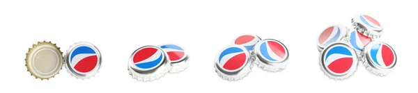 Mykolaiv Ukraine 2021年2月12日 Pepsi Lids White Background Collage — ストック写真