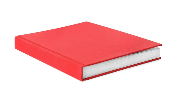 Boek Met Rode Omslag Witte Achtergrond — Stockfoto